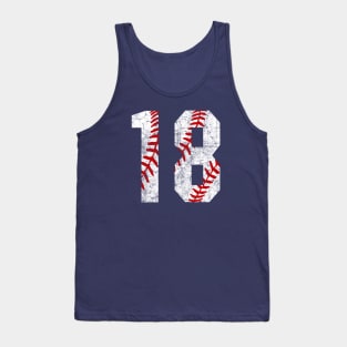 Vintage #18 Baseball Laces Baseball Mom Jersey Love Baseball T-shirt Tank Top